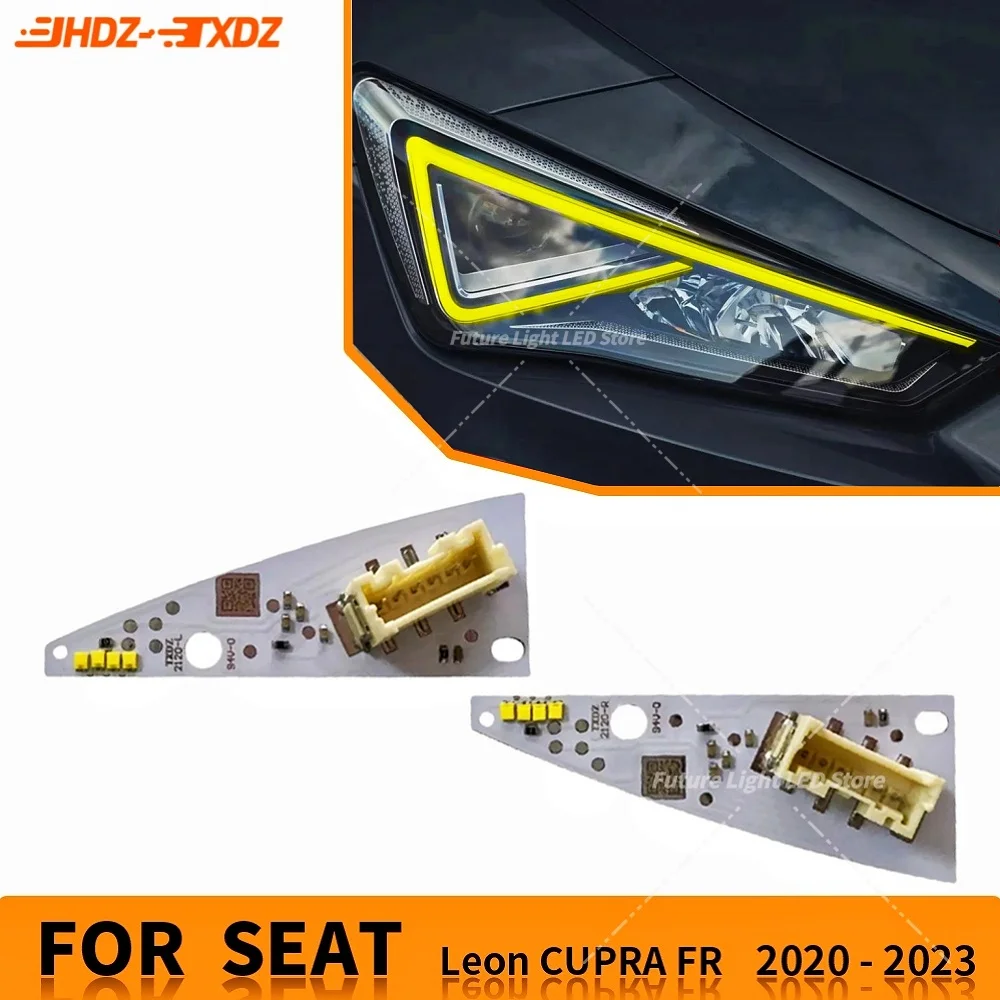 

Желтые светодиодные платы CSL DRL Angel Eye для SEAT Leon MK4 Cupra FR 2020-2023 5FJ941475, чип для дневных ходовых огней, красный, синий
