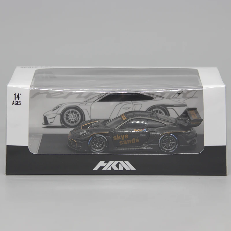 HKM 1/64 911 992 GT3 Rennsport Skye Alloy Motor Vehicle Toy Die-casting Metal Model Collection Boy Christmas Gifts