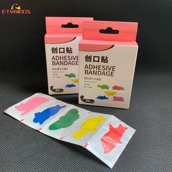 30 قطعة/صندوق الكرتون الحيوان الاطفال اللدائن الأطفال التصحيح الطلاب الجلد الجرح لاصق الضمادات Curitas الملونة لطيف الفرقة المعونة