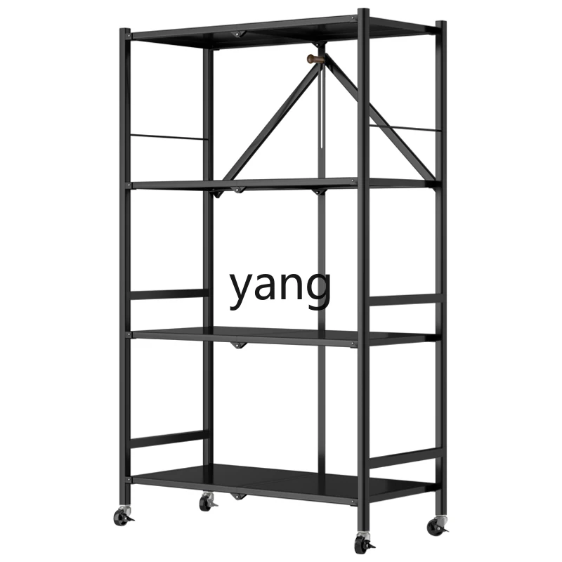 

lmm Kitchen Storage Folding Shelf Floor Multi-layer Shelf Kitchen Household Storage Rack