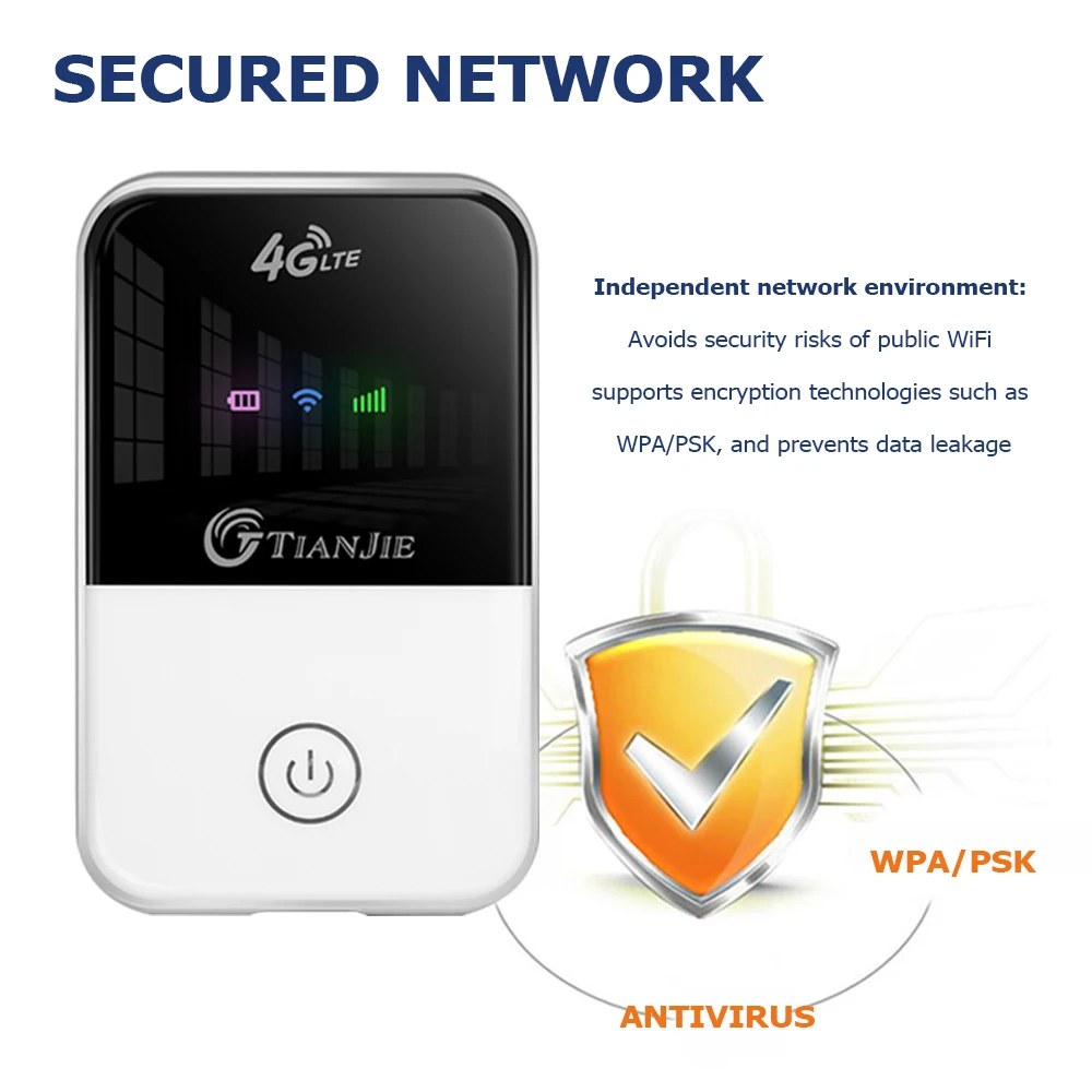 TIANJIE MF903 4G MiFi Router 150Mbps Wifi Router 2100mAh แบตเตอรี่ตาข่าย Wifi Pocket Router แบบพกพา WiFi Hotspot SIM Router