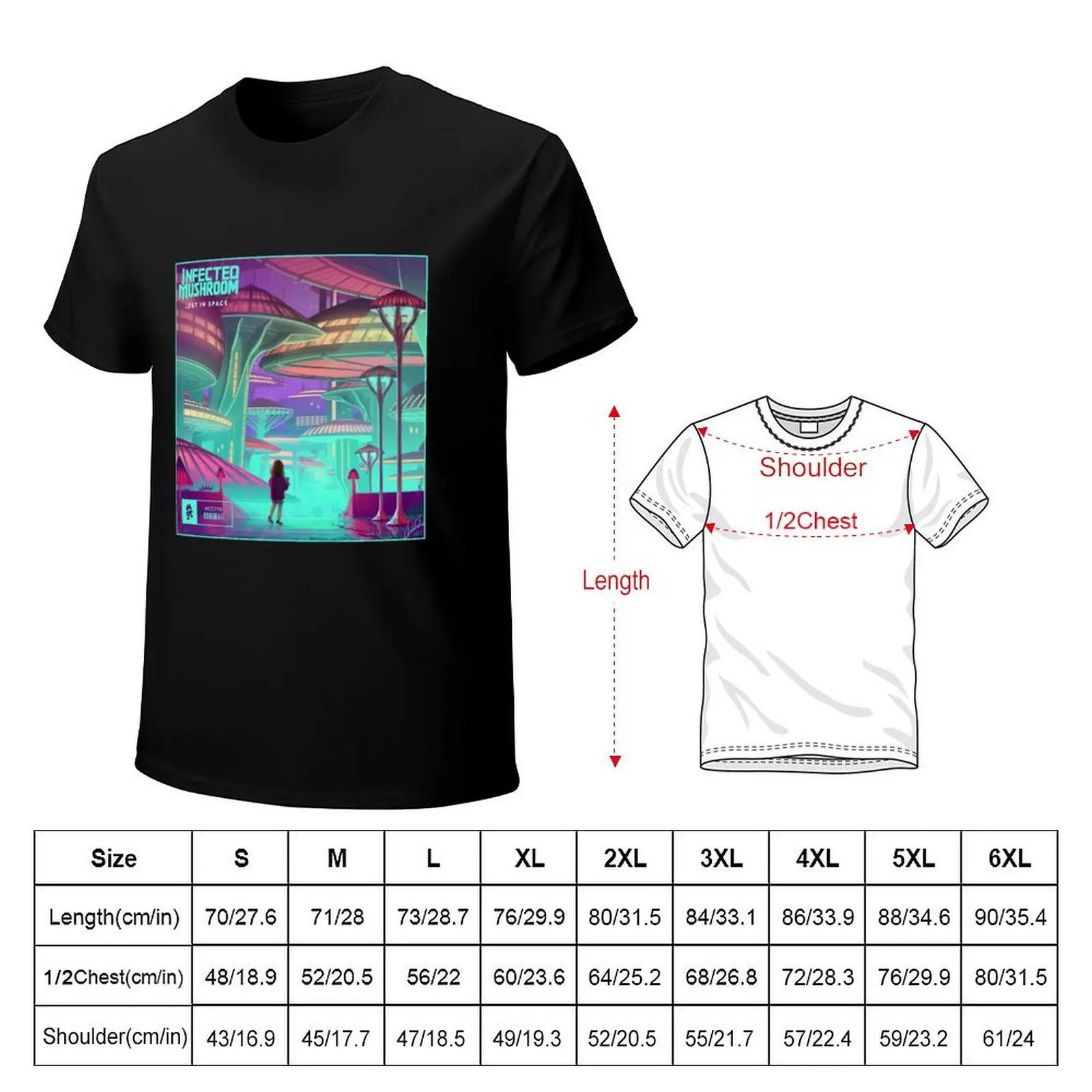 Infected Mushroom Design T-Shirt Plus Size Summer Casual T-Shirt