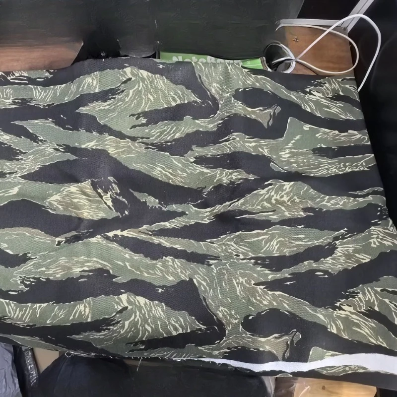 

Охотничья тактическая камуфляжная хлопчатобумажная ткань, тигровая полоса, узор цвета хаки, камуфляжная ткань для улицы, ширина 1,5 м