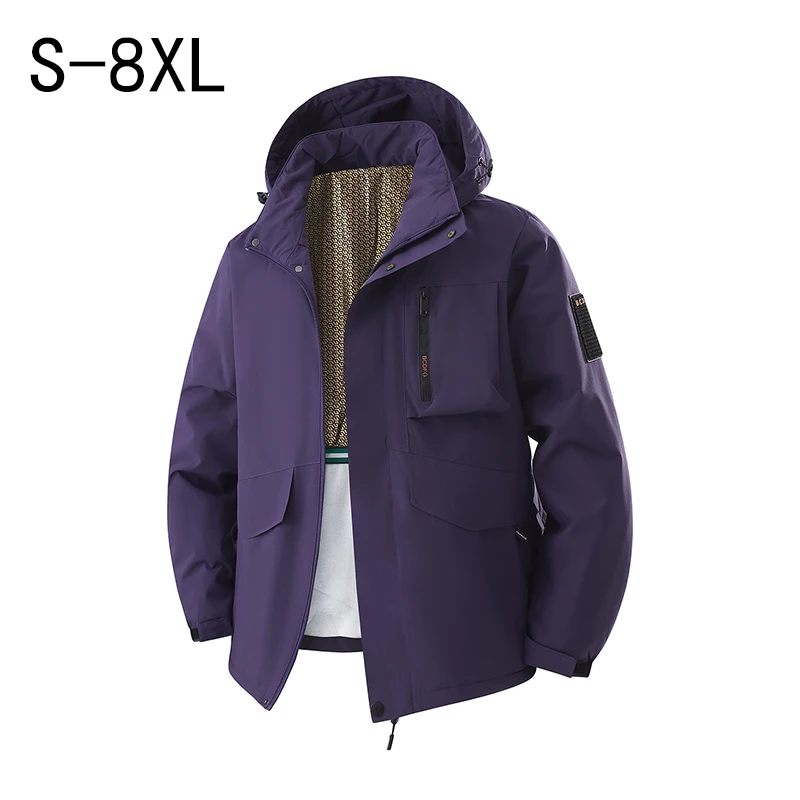 Keep Warm in Autumn Men's Waterproof Hiking Jackets Large Size Women Windproof Windbreaker Coat Breathable Fishing Camping Trekk