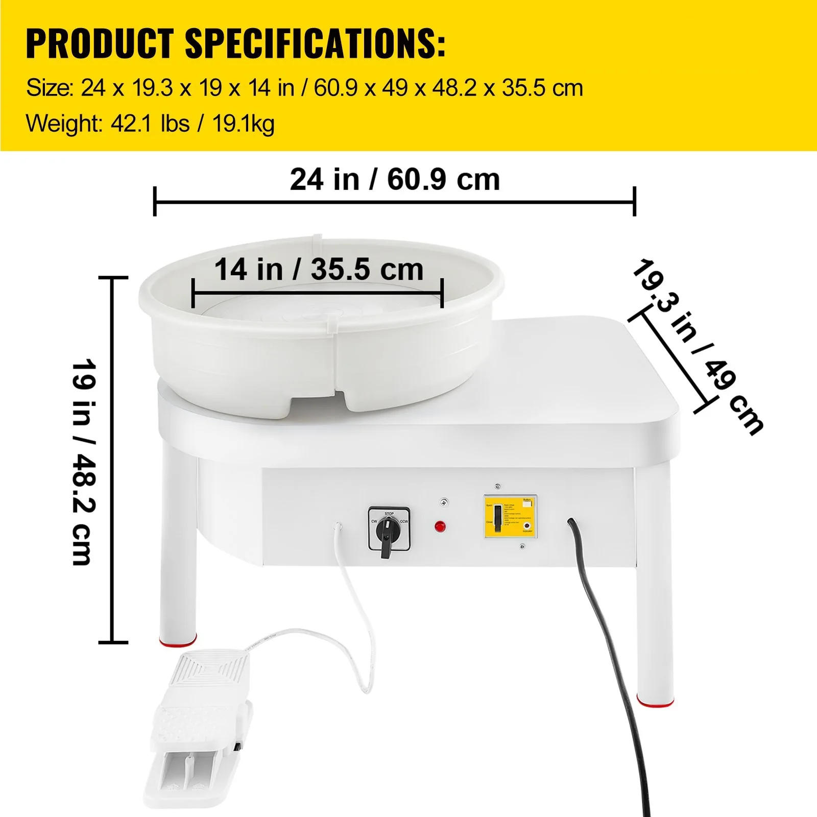 450W ceramika maszyna do formowania 36cm ceramika koła ceramiczne maszyny z pedał ceramiki koła dla glina DIY rzemiosło artystyczne 220V/110V