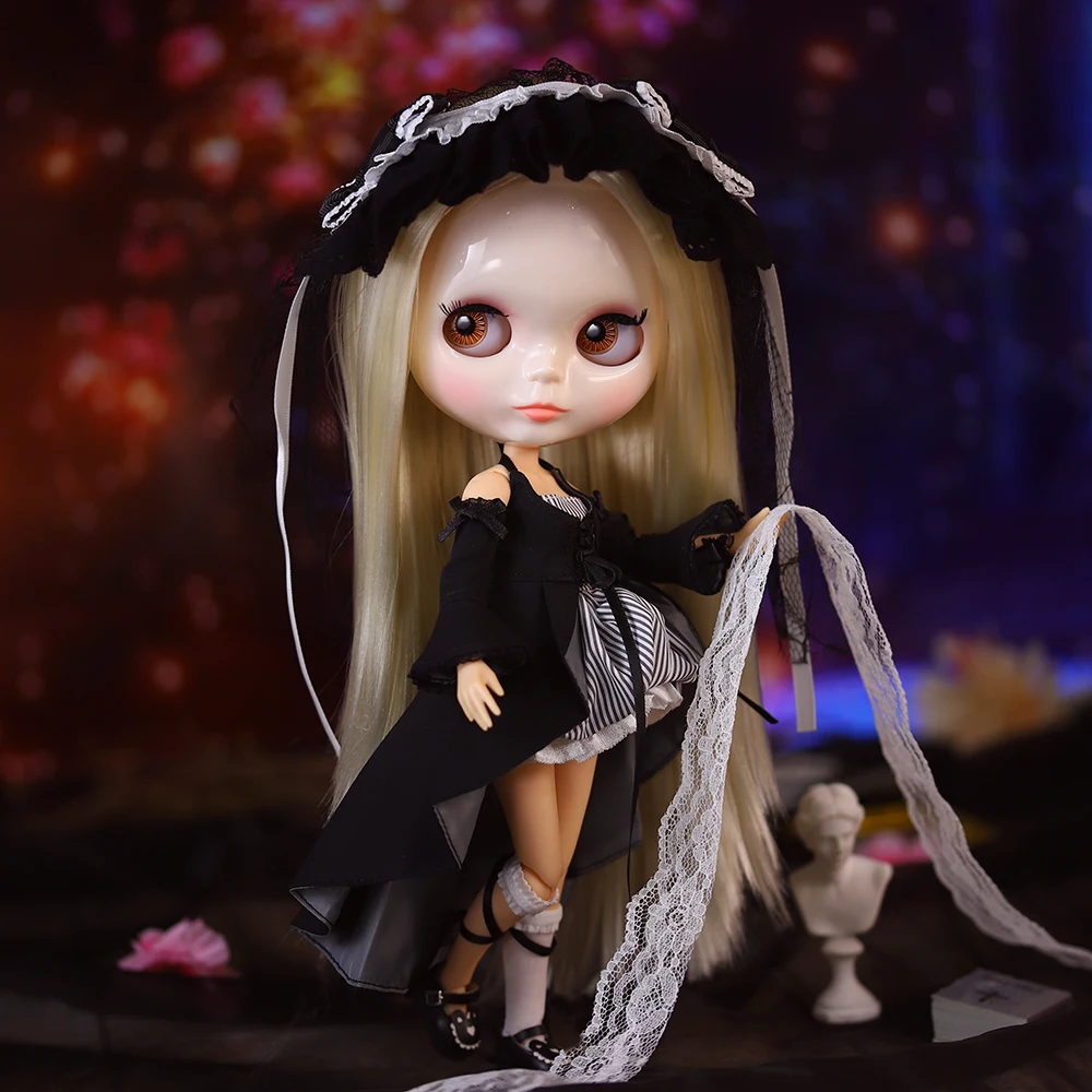 

ICY DBS Blyth Doll 1/6 Joint 30cm White Skin Set Doll Including Hat Featured Styling Cute Cake Skirt BJD Toy Gift