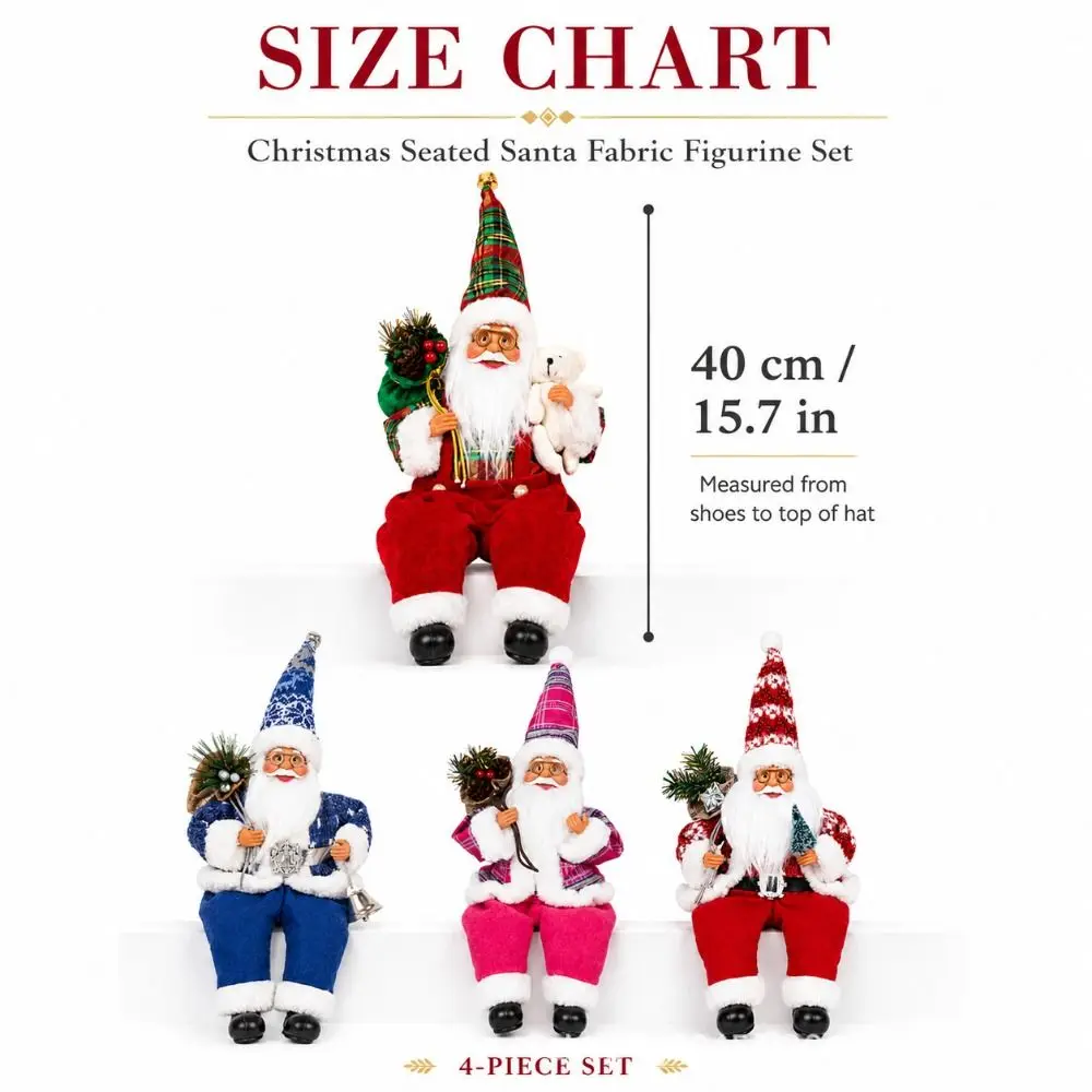 40cm Weihnachtsmann-Puppe mit Hängenden Beinen Weihnachtsmann-Ornament Schaufenster-Dekoration Weihnachtsfigur Weihnachts-Heimdekoration – Detail 1