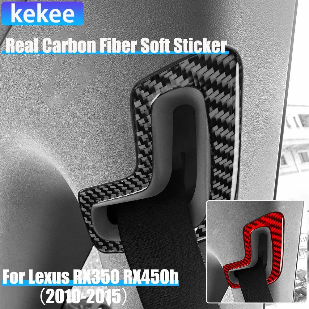 

Real Carbon Fiber Car Accessories Seat Belt Decorative Cover Soft Sticker For Lexus RX350 RX450h 2010 2011 2012 2013 2014 2015