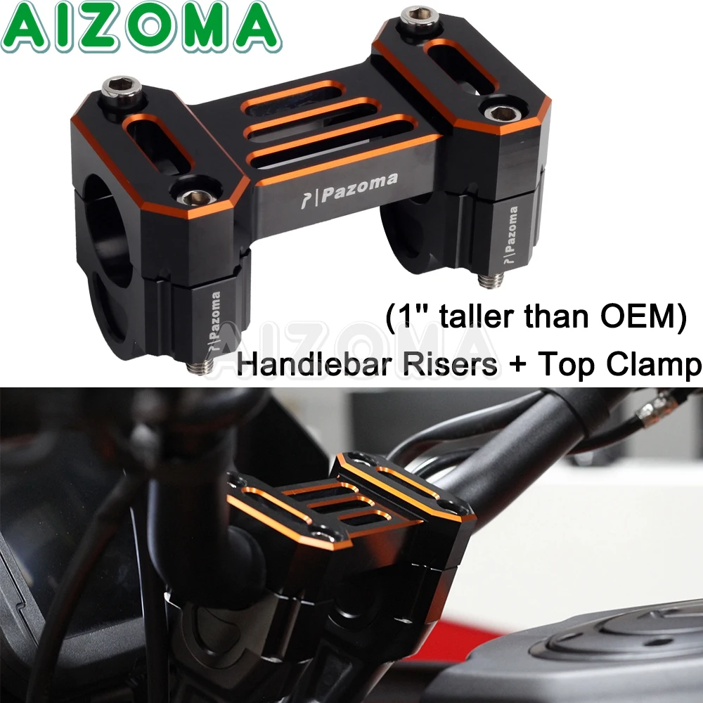 CNC Handlebar Bar Riser Extension 1'' W/ Top Clamp Cover Mount Kit For Harley Pan America 1250 Special RA1250S RA1250 S 2021-22