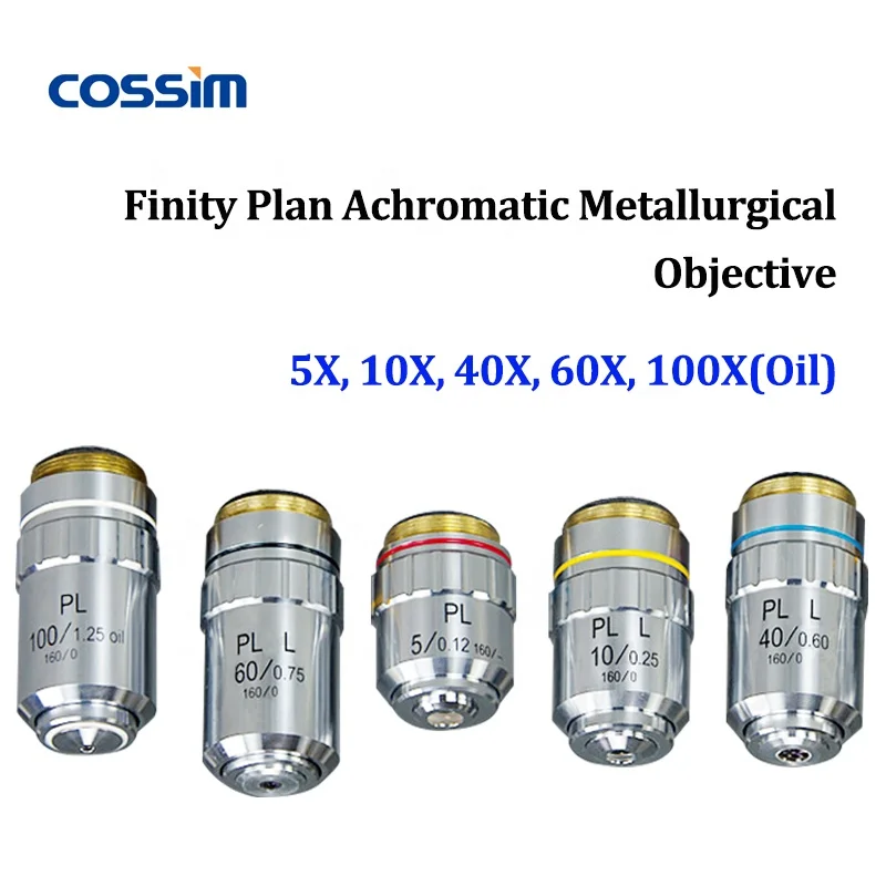 PLL 10X Long Working Distance Finity Plan Achromatic Microscope Objective Lens For Metallurgical Microscope