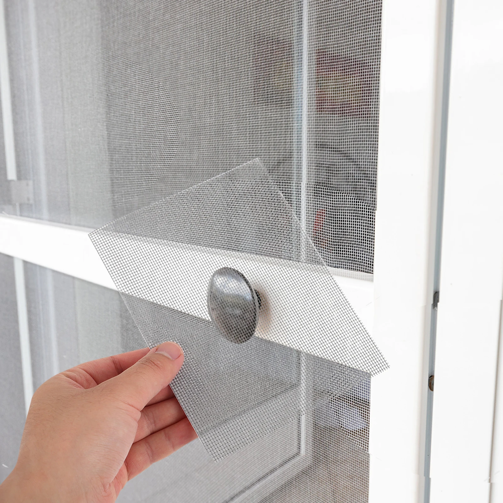 

Gray Window Screen Repair Patch Self Adhesive Mesh Patch for Damaged Screens Screen Repair Kit for Home Use