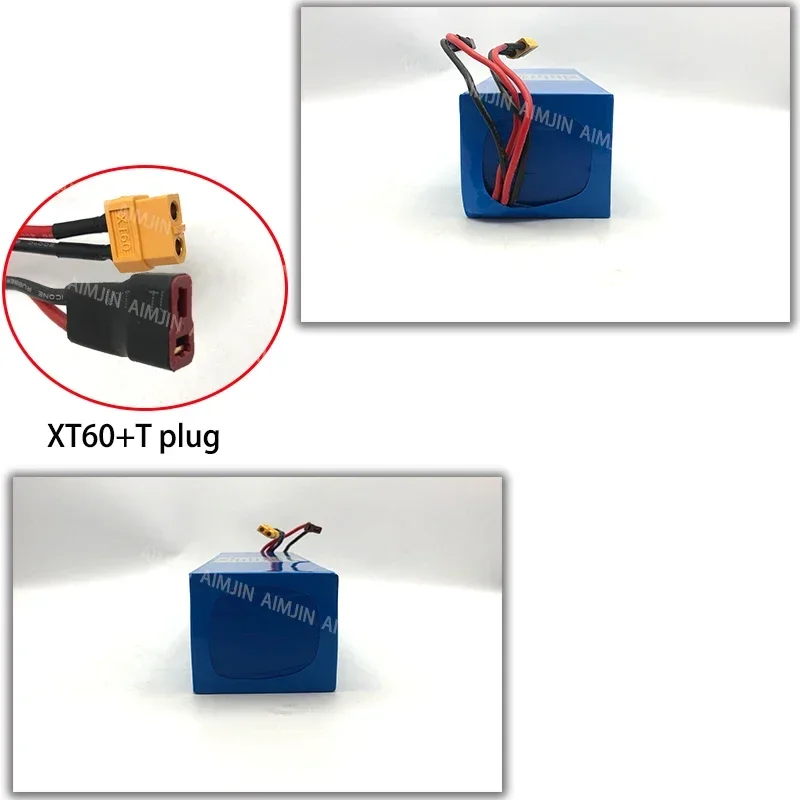 Batería de iones de litio AIMJIN 18650 16S3P60V10.5Ah adecuada para scooter Eléctrico de batería de bicicleta de montaña de alta potencia con enchufe BMS XT60 + JST