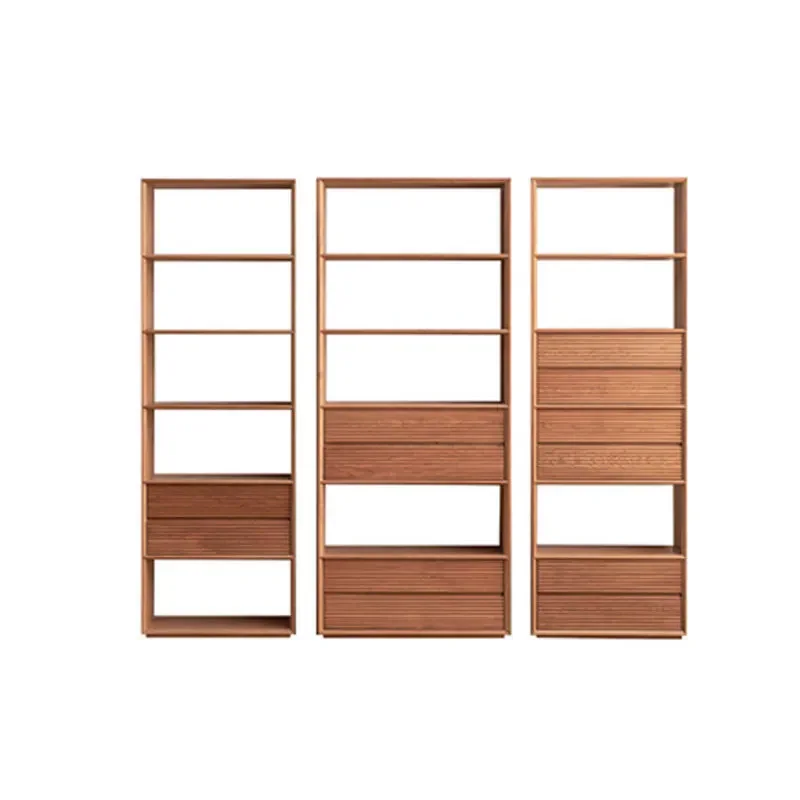 

All solid wood bookshelf Japanese Nordic cherry wood simple bookcase combination whole wall shelf storage cabinet display cabine