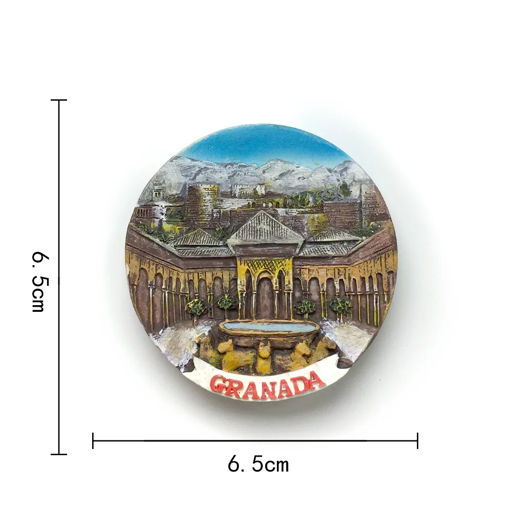 مغناطيس ثلاجة راتينج ثلاثي الأبعاد - معالم غرناطة - إسبانيا - تصميم مفصل وملون - ديكور منزلي مثالي #2