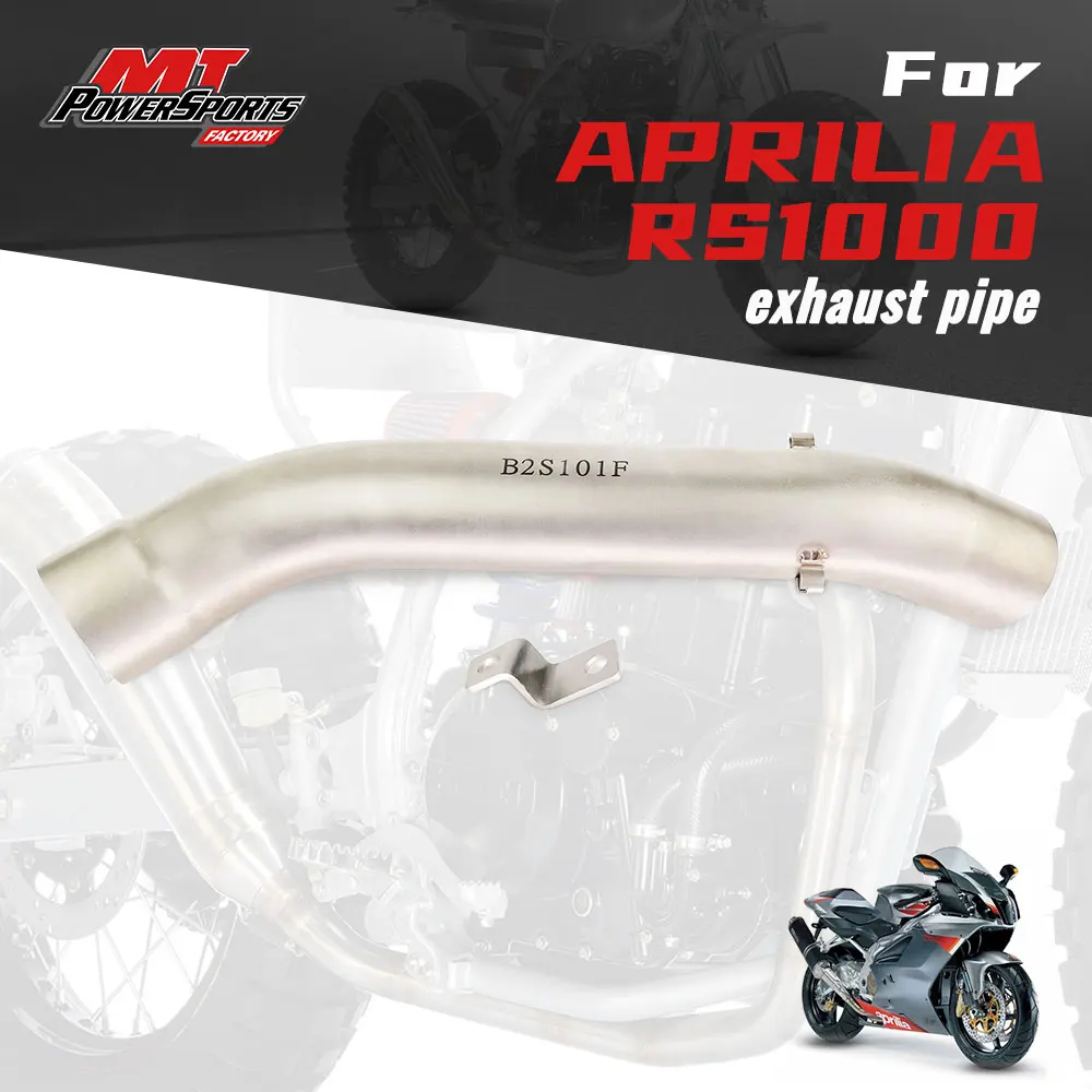 APRILIA RS1000 Muffler Exhaust Middle Pipe Link Pipes Slip On Section Muffler For APRILIA RS1000 2013 2014 2015 Moto Accessories