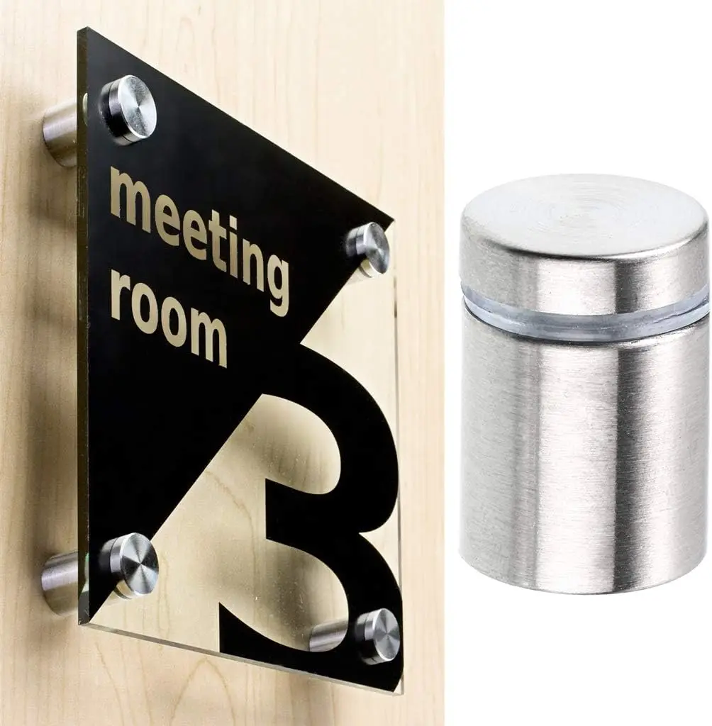 

12/16/19mm Acrylic Picture Frame Glass Sign Standoff Nail for Wall Mount Standoff Holder Stainless Steel Advertise Fixing Screws