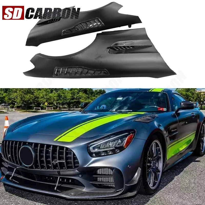 

For Mercedes Benz AMG GT GTR GTS Carbon Fiber Car Front Bumper Side Fender Air Vent Covers Trims Parts Upgrade Body kit