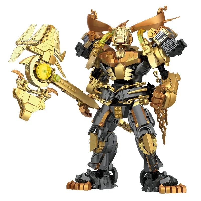 Building Blocks Creative God of War Mecha Robot Bricks, Ancient Chinese General Blocks Model, City DIY Decorative Boy Toy Gifts