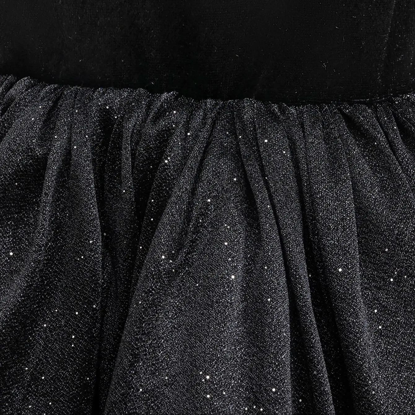 Kostum Cosplay Penyihir Jahat Ajaib Anak Perempuan Gaun Tulle Hitam dengan Kacamata Topi Penyihir untuk Anak-anak Pakaian Berdandan Karnaval Pesta Halloween