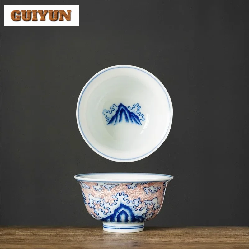 

100 мл Fushou Mountain Sea Teacup Boutique Чайная чаша Чашка для чая Чашка для дегустации чая Чашка для медитации Jianzhan Master Cups Товары для кафе