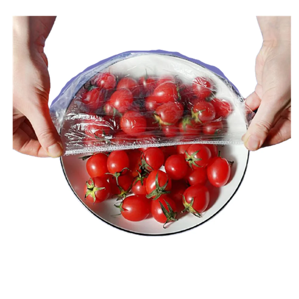 100 Pack Food Storage Plastic Disposable Bag Packaging Cover Bowl Elastic Plate Kitchen Fresh Seal