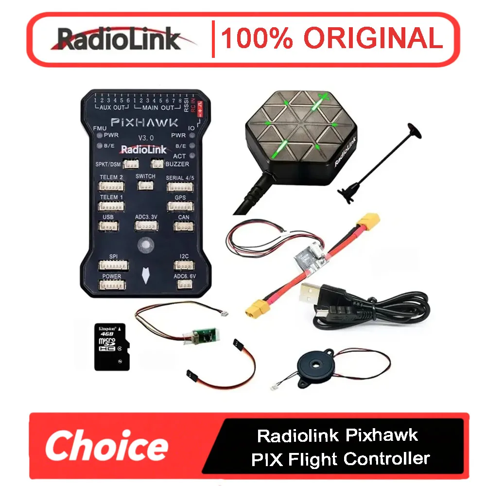

Radiolink Pixhawk PIX 2.4.8 APM 32-битный контроллер полета с GPS M8N SE100 — 6-8-осевой квадрокоптер, мультироторный радиоуправляемый дрон