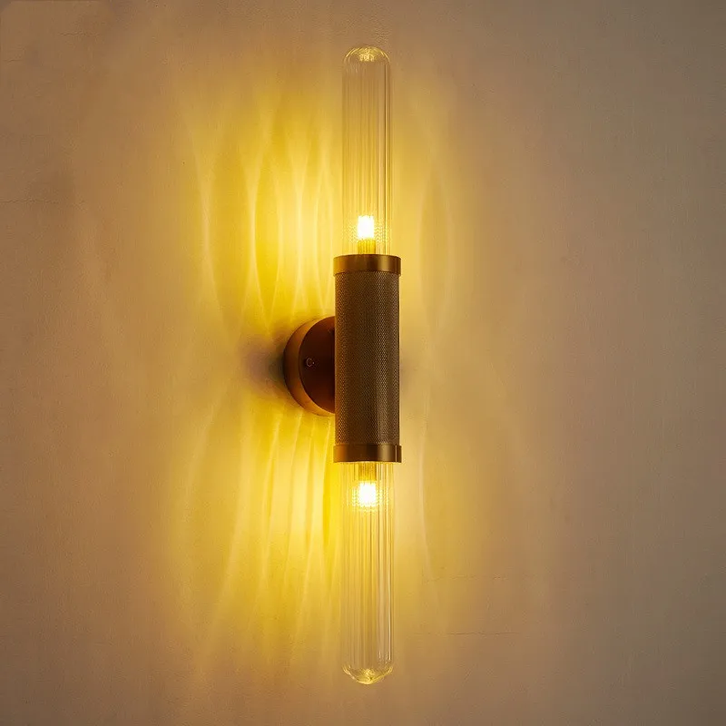Postmodern Double Head Glass Wall Lamp Creative Personalized Corridor Staircase Bedroom Bedside Lighting