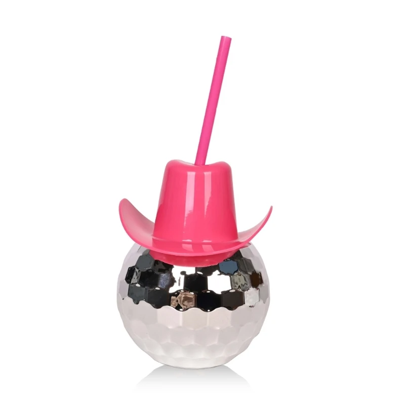 

Cowboy Hat Electroplated Water Cup Discos Round Balls Straw Cup 600ml Wine Cocktails Glass Nightclub Party Supplies