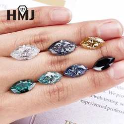 Loose Moissanite Stone Marquise Cut 0.3-10 CT  Few Colors  D Green Blue Black Champagne Color  Excellent Cut Grade Test Positive