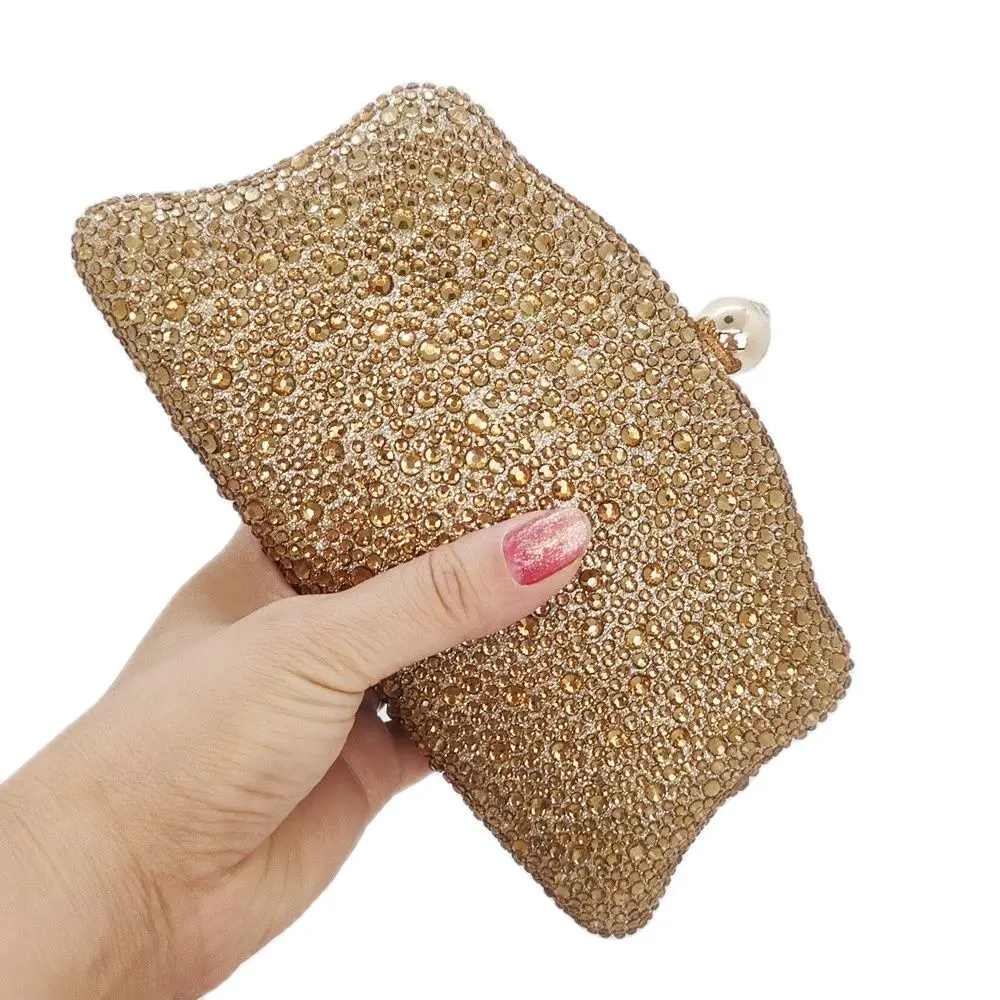 DGPEAFOWL Diamond Women Metal Evening Clutch Bag Fashion Lady Female BINGBING Diamond Super Mini Handbag For Wedding Bag