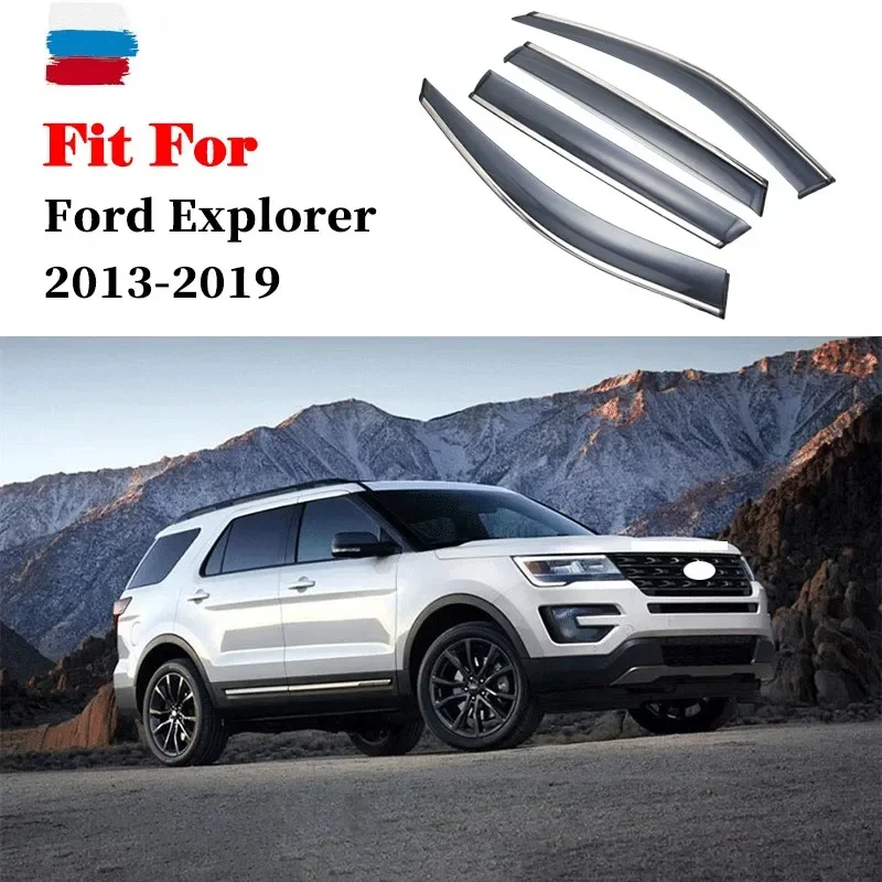 For Ford Explorer car window deflectors wind deflector sun guard rain vent visor cover trim car accessories window rain cover