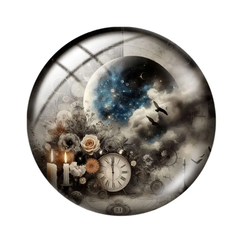 Ethereal Moon Clip  12mm/18mm/20mm/25mm glass cabochon  bracelet pendant rings for jewelry demo earrings back Making findings - view 4