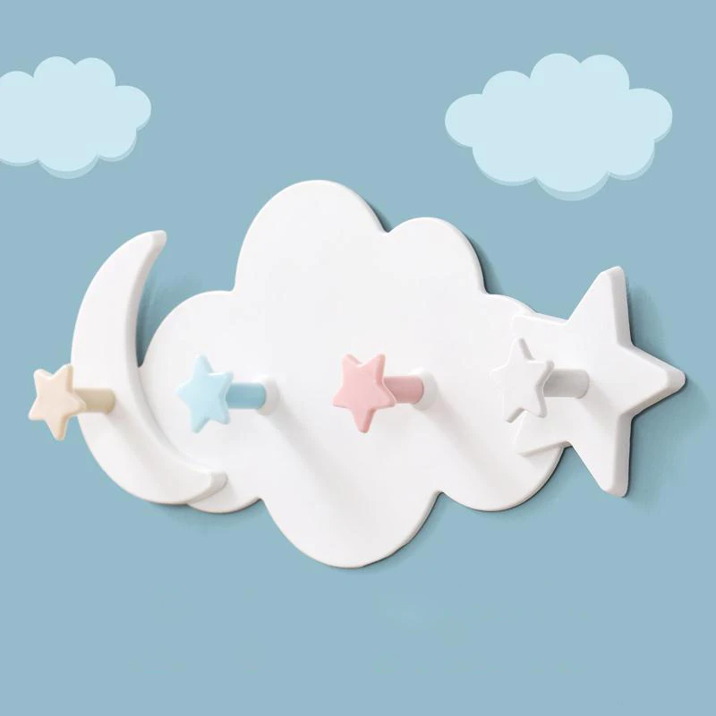 Cloud Cartoon Viscose Hook Wall Hanging Door Dehind The Clothes Hook Bathroom Wall Row Hook No Trace Strong Creative Sticky Hook