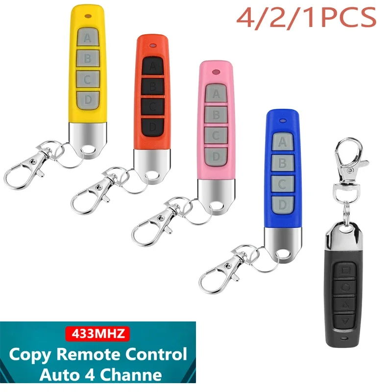 433MHZ 4-1PC Remote Control Wireless Copy Controller For Car Key Garage Door Opener Clone Cloning Code Remote Control Duplicator