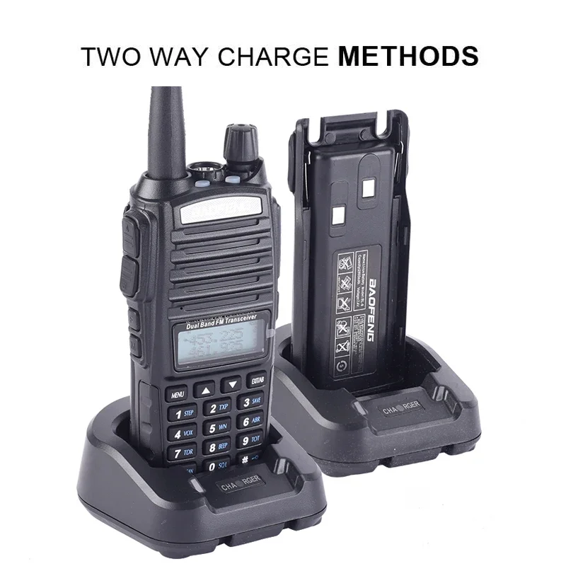 2PCS Real 8W BAOFENG UV-82 Profesional Walkie Talkie Comunicador Dual PTT Long Range 2 Way Portable FM Amateur Radio Station