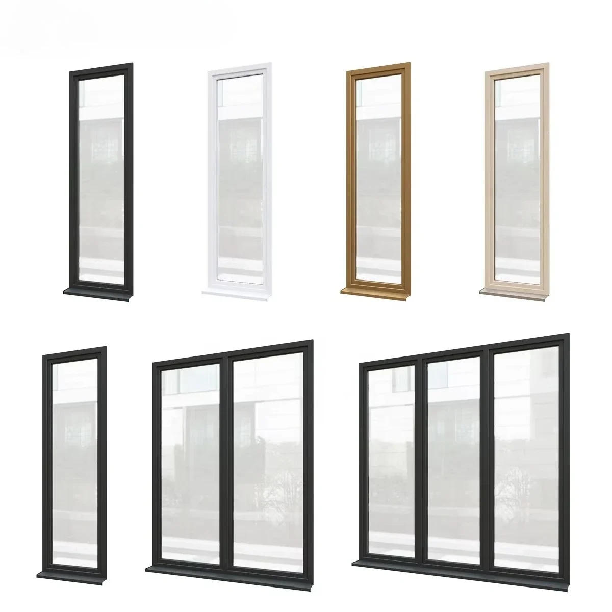 -Custom House Modern Design Aluminum PVC Sliding Door Glass Window