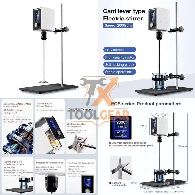 2026hotsale* New Arrival Overhead Electric Stirrer 20L/40L/60L Industrial Electric Mixer Laboratory Cantilever Commercial