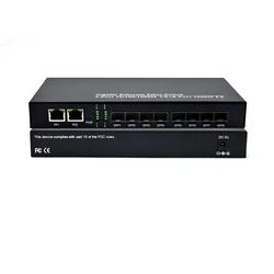 Gigabit BIDI SM 8 SFP e 2 Portas RJ45 Switch, Conversor de Mídia de Fibra Única SFP, 10/100/1000M