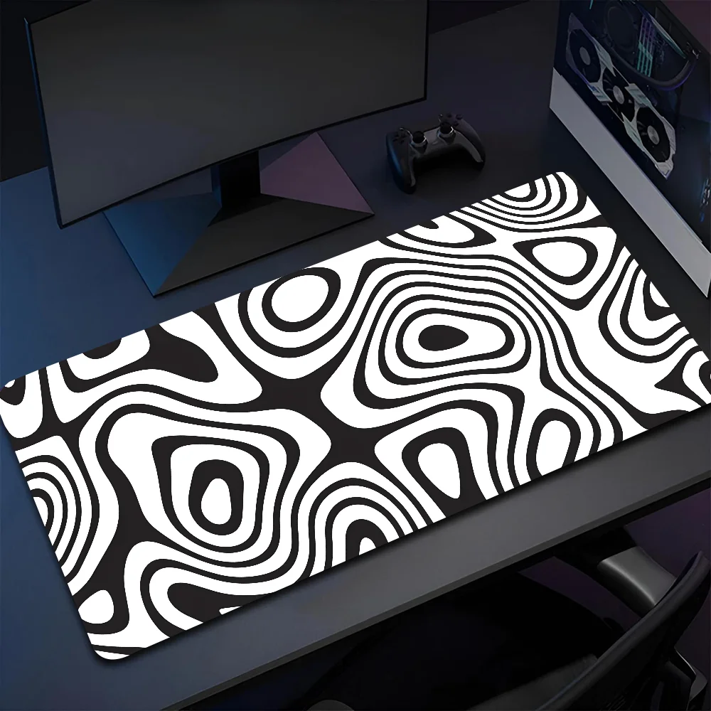 

1pc Simple Curved Pattern Non-slip Mouse Pad Suitable For Office Computers Laptops E-sports Game Desk Mats XXL Keyboard