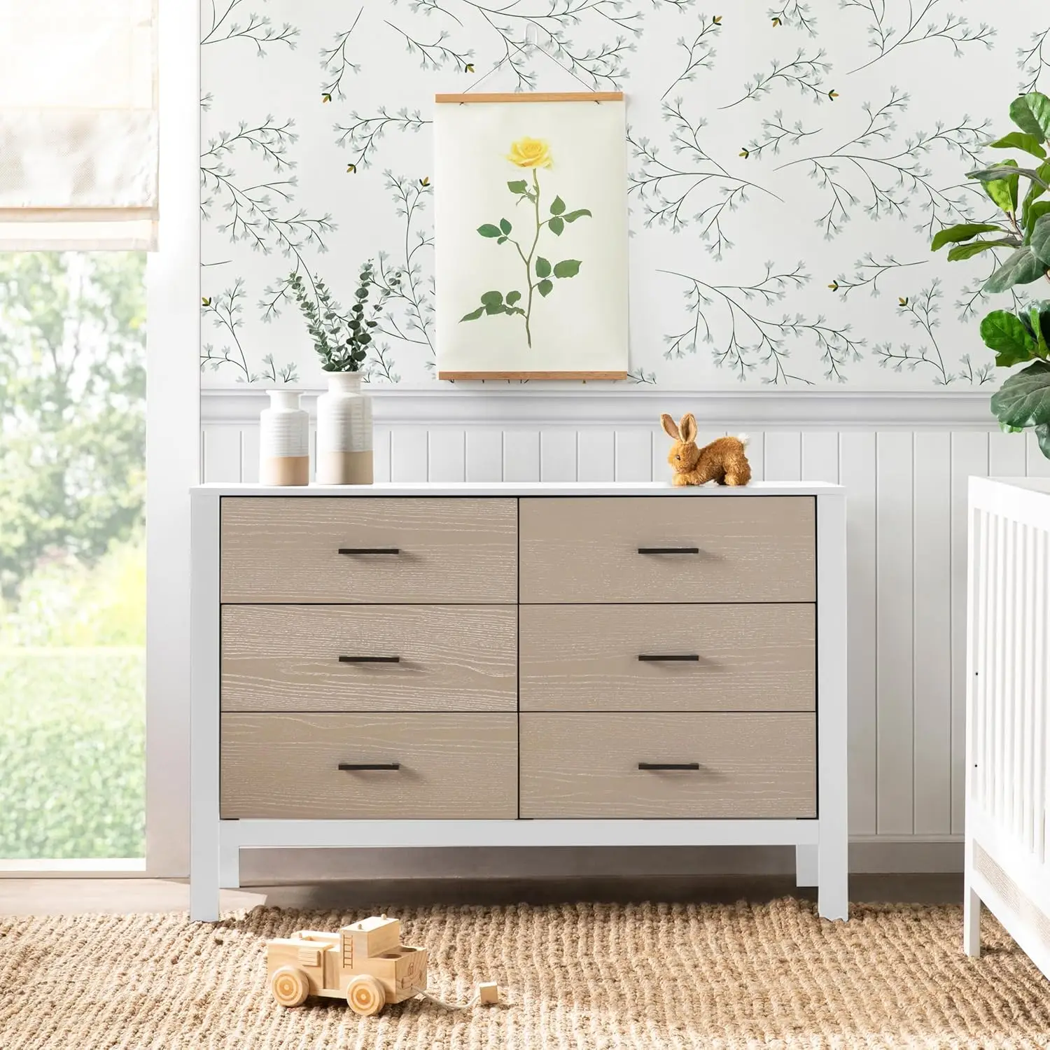 Carter'S By Radley 6-Drawer Dresser In White & Coastwood