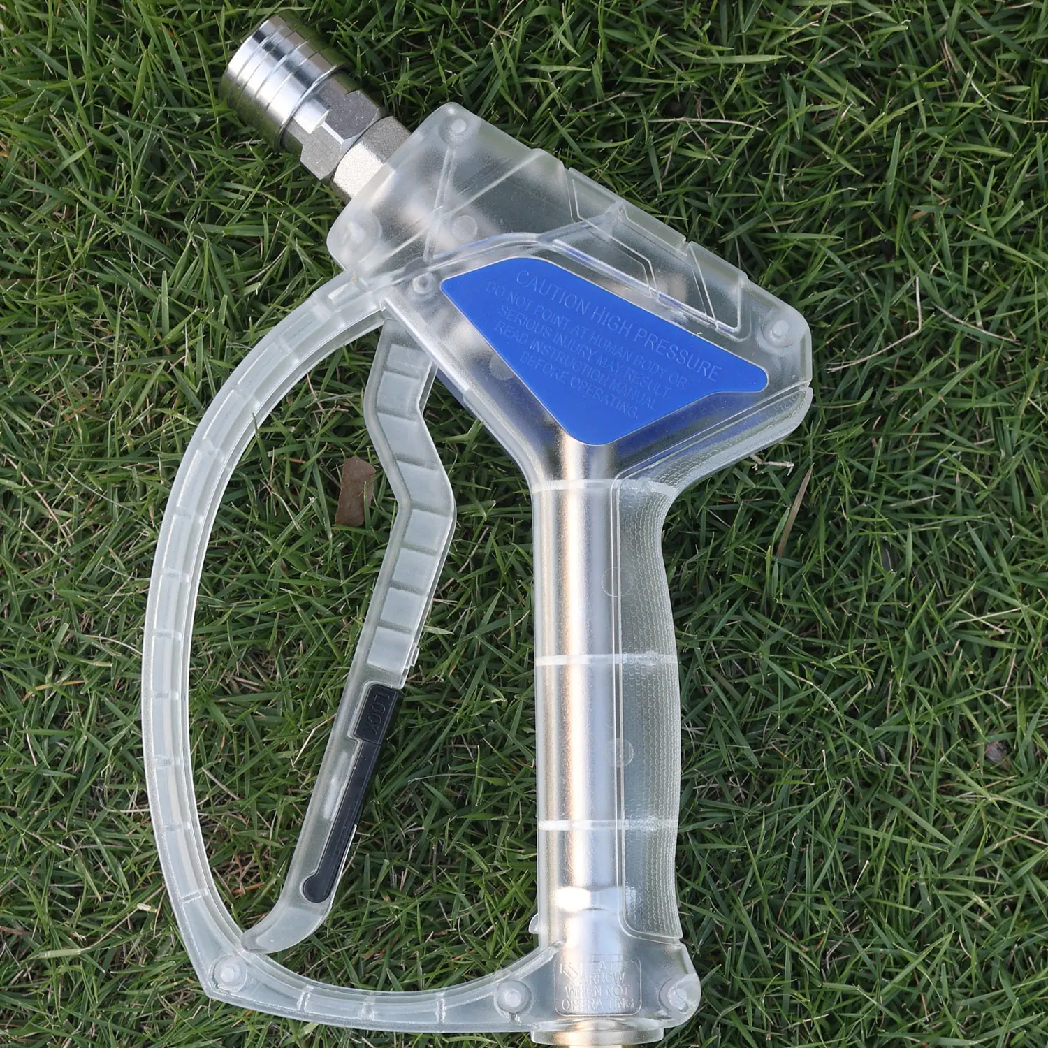 Transparente blau-schwarze Hochdruck-Rostschutz-Wasserpistole, 1/4‘ selbstsichernde 3/8‘ drehbare Anschlusskupplung für Karcher Lavor – Detail 4