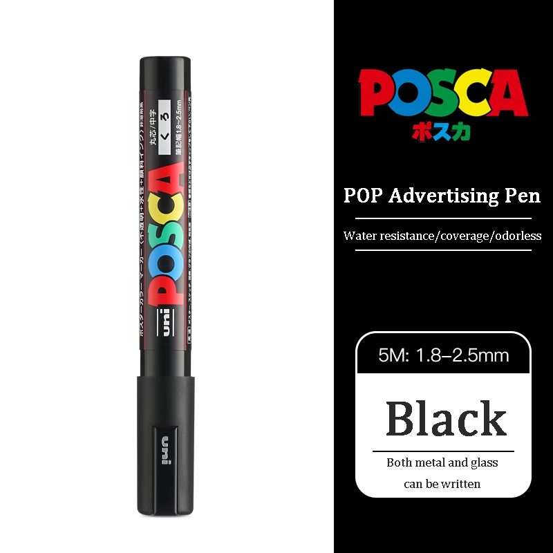 Uni posca Acrylmarker, PC-5M, 29 Farben, Rotulador Permanent, POP-Poster/Graffiti/Farbe, ру Font, Glas, Rock, Keramikmarker