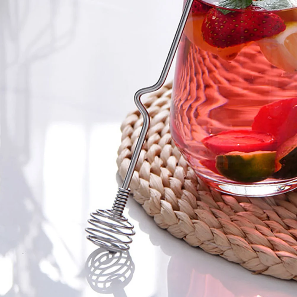 

2Pcs Stainless Steel Stirring Spoon Long Handle Coffee Stirrer Bar Honey Dipper Mixing Spoons for Drink Cocktail Kitchen