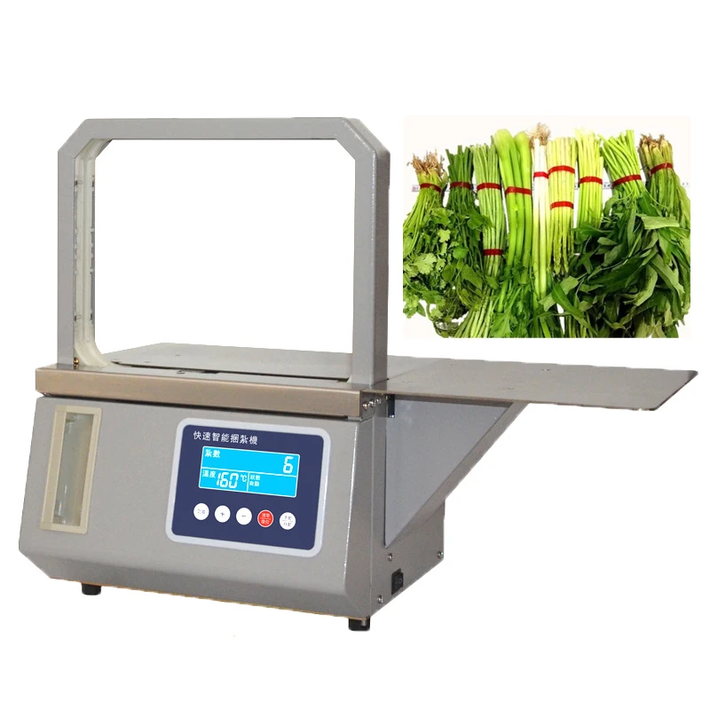 

Automatic Vegetable Strapping Machine Fruit Sausage Tape Bundling Machine For Market Farm Scallion Strapping Machine