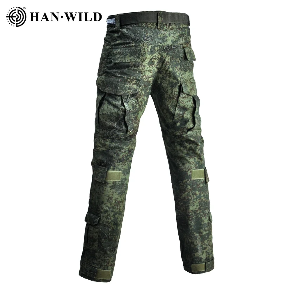 Taktische Uniform Kampf Camo Russische Anzüge Training Team Airsoft Paintball Shirts Jagd Hosen + Pads Herren Kleidung Winddicht – Detail 4