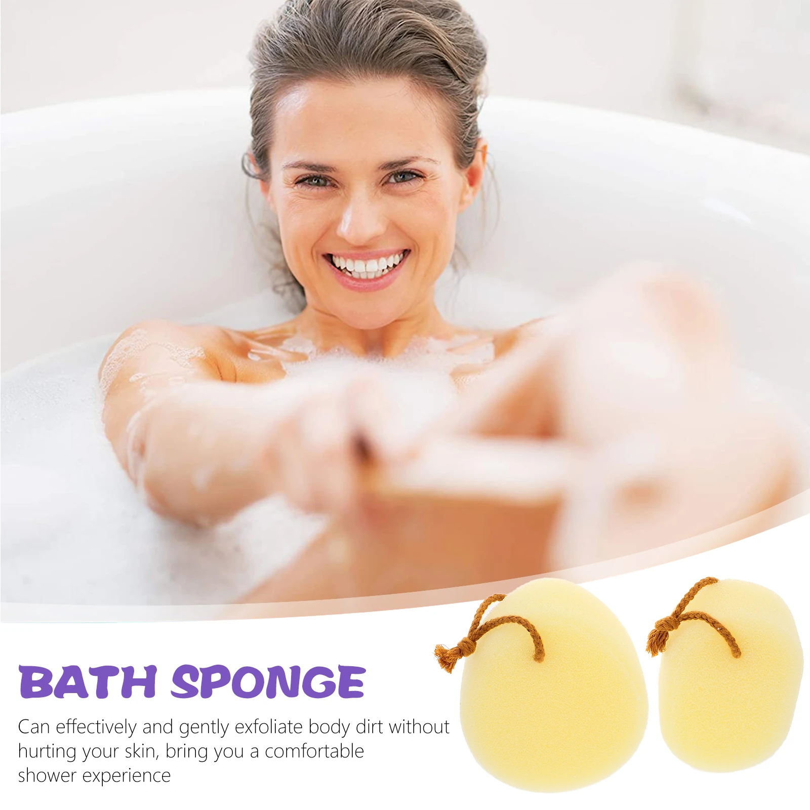 

2 Pcs Bath Sponge Sponges Scrubbers for Heavy Bathing Accessories Exfoliator Baby Cleaning Shower