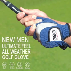 Golf Gloves For Men 1pc Blue Sport Fabric Breathable Left Right Hand New Brand Dropship Magic Tape baseball Tennis Glove