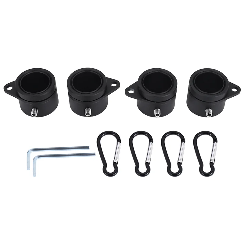 A11E-4 Pcs Flag Pole Rings Aluminum Alloy Mounting Rings 360 Degree Rotating Flagpole Anti Wrap Flag Pole (1 Inch Black)
