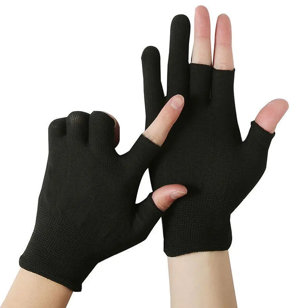 

Sun Protection Sun Protection Outdoor Cycling Touch Screen Gloves Men Nylon Gloves Show Two Fingers Anti-skid Mittens