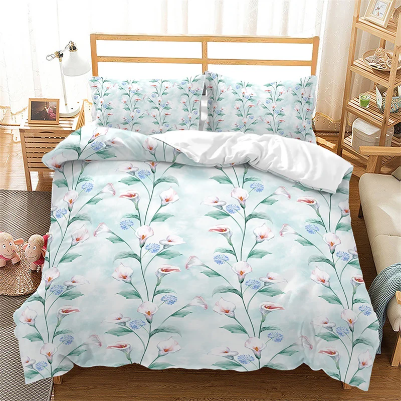 

Floral Duvet Cover Botanical Flowers And Leaves Comforter Cover Microfiber Farmhouse Style Bedding Set King For Teen Adult Room